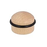 Gedotec Türstopper Holz mit Dämpfungsgummi - Buche | HERBERT | 1 Stück Premium Tür Stopper aus Vollholz | Türstopper Boden zum Kleben + Schrauben | Türstopper klein für Zimmertüren | Bodentürp