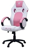 ELITE Gaming Stuhl MG100 Exodus | Ergonomischer Bürostuhl - Schreibtischstuhl - Chefsessel - Sessel - Racing Gaming-Stuhl - Gamingstuhl - Drehstuhl - Chair - Kunstleder Sportsitz (Weiß/Pink)