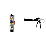 Pattex Montagekleber Power & Pattex Profi Metall Kartuschenpistole, aus Metall für Dicht- & Klebstoff-Kartuschen, Kartuschenpresse mit automatischem Nachlauf- und Schnellstopp, 1