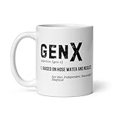 Lustige Kaffeetasse mit Aufschrift 'Gen X Raised On Hose Water And Neglect Humor Generation X Definition', 325 ml, Arbeitsgeschenke für Kollegen, Ehemann, Kaffeetassen für Frauen und Männer, lustig