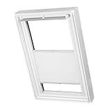 Ventanara® Dachfenster Waben Plissee ohne Bohren passend für Velux Fenster Plisseerollo Faltrollo verspannt Klebemontage (SK08, Weiß Tageslicht)