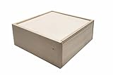 Schiebekiste - Geschenkbox Holz - Aufbewahrungsbox für Geschenke - ideale Geschenkbox - Holzkiste mit Deckel - Holzbox aus edler Fichte - Werkzeugkiste - Weinkiste (200 x 200 x 74 mm)