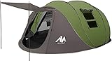 AYAMAYA Zelt 4-6 Personen Wasserdicht, Pop up Zelte Familienzelt [5 Fenster] Riesiges Camping Zelt Doppelwandig Wurfzelt Shelter 6-Mann Zelt mit Vorraum für Outdoor Sport Picknick Wandern R