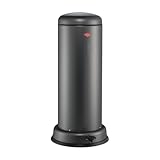 Wesco Big Baseboy Abfallsammler in der Farbe graphit matt, pulverbeschichtetes Stahlblech, 30 Liter Volumen, eingebauter Dämpfer, Metall-Fußtritt mit G