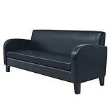 vidaXL Sofa Design 3-Sitzer Kunstleder Schwarz Couch Polstersofa L