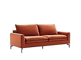 Vente-unique Sofa 3-Sitzer - Samt - Terracotta - ISEN