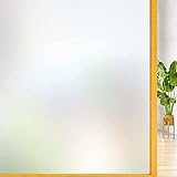 Cinbee Fensterfolie Selbsthaftend Blickdicht 75x200 cm, Milchglasfolie Selbstklebend Fenster, Statische Sichtschutzfolie Bad, Milchfolie für Fenster Blick
