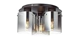 Brilliant Lampe Beth Deckenleuchte 35cm schwarz/rauchglas | 3x A60, E27, 60W, g.f. Normallampen n. ent. | Für LED-Leuchtmittel geeignet | Dimmbar bei Verwendung geeigneter L