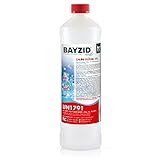 BAYZID ® 1 kg Chlor flüssig in handlicher Flasche - wirkt schnell und zuverlässig für Pool & Schwimmb