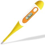 Easy@Home Digitales Fieberthermometer, Rektal-, Oral- & Achselthermometer für Baby, Kinder und Erwachsene (Gelb)