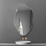 CENAP Asymmetrischer Badezimmerspiegel, unregelmäßiger Spiegel für die Wanddekoration, moderner rahmenloser Wolkenspiegel für Waschtisch, Kommode, Badezimmer, einzigartiger dekorativer Wandspieg