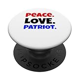 Frieden, Liebe, Patrioten, patriotische amerikanische Geschenke, USA-Geschenke PopSockets mit austauschbarem PopGrip