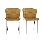 Miliboo Saiga Designer-Stuhl, Samt, Bronze und Metall, Schwarz, 2 Stück