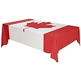 Sysdisen Tischdecke mit Kanada-Flagge | Tischdecke mit Kanada-Flagge zum Nationalfeiertag - Kanadische Flagge Tischdecke Tischdecke aus Polyester-Gab