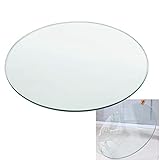 Couchtisch mit runder Glasplatte – transparente runde Platte, stabile und leicht zu reinigende Tischplatte aus gehärtetem Glas – vielseitig und verschleiß