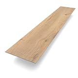 Bodenglück Klebevinyl ''Eiche Wangerooge'' Braun | Klebe Vinyl natürliche Holzoptik | 1219 x 228 x 2,5 mm | Paketpreis für 3,34m² | sehr Fußwarm, minimale Aufbauhöhe, für Fußbodenheizung, w