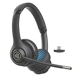JLab Go Work 2nd Gen Wireless Headsets mit Mikrofon – 55+ Playtime Bluetooth oder USB-C Dongle PC Headset, Multipoint Connect to Computer & Mobile – On Ear Wired or Wireless Office Laptop Headp