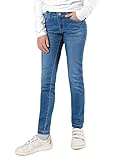 Staccato Mädchen Skinny Jeans Slim Fit - elastisch, weitenverstellbarer Bund, 5-Pocket-Style - Farben: Grau, Blau, Dunkelblau, Größen: 92-176 (as3, Numeric, Numeric_134, Slim, Mid Blue Denim)