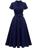 Wedtrend Kurz Abendkleid 50er Jahre Kleider Damen Rockabilly Marineblau Kleid Retro Kleid Petticoat Kleid Abendkleid A Linie Swing Cocktailkleid WTP30001 Marineblau XL
