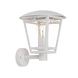 BRILLIANT Lampe Riley Außenwandleuchte stehend weiß | 1x A60, E27, 40W, geeignet für Normallampen (nicht enthalten) | IP-Schutzart: 44 - spritzwassergeschü