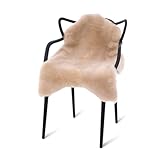 Decorating Sheepskins Fell für Stuhl, Premium Australian Schaffell Echt Beige 90 x 60 cm [Geschorenes 2,7cm] geruchlos, Lammfell Echt, Lammfell Teppich für das Sofa, Schaffelle, L