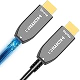 Elfcam® - 1m 8K HDMI 2,1 Kabel Glasfaser OM3 Multimode,Ultra HDMI Kabel Unterstützt 48Gbps 8K@60Hz 4K@120Hz HDR Dynamisch HDCP 2,2 und 2,3 eARC, Kompatibel mit HDTV Monitor,1M