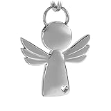Tidero Schutzengel Schlüsselanhänger Hope - Engel Anhänger für Männer Frauen - Geschenk Glücksbringer Metall (Silber (glänzend))