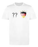 Comedy Shirts - Deutschland Trikot - Wappen: Klein - Wunsch - Herren Trikot - Weiss/Schwarz Gr. L