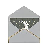 YsoLda Grußkarten, Karten mit Umschlägen, Perlmuttpapier-Weihnachtskarten, Dankeskarten,Kostenlose Weihnachten in Gold und G
