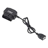 OBD-Stromkabel, 12 V/24 V auf 5 V Abwärtsleitung, 3 A-Ausgang, 24-Stunden-Überwachung, Intelligenter Chip, Niederspannungsschutz mit Schalter, 48 Cm/18,9 Zoll, für Dashcam,