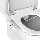 BELLEARLY Dual Nozzle Bidet Aufsatz für Toilettensitz (Feminine und Posterior Wash), Einstellbarer Wasserdruck, Selbstreinigende Düse, Postpartale Reinigung ohne Strom, Einfache Installation, Weiß