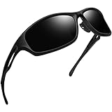 Joopin Sport Sonnenbrille Herren Polarisiert Polbrille Sportbrille und Radsportbrille Fahrerbrille Schwarz Sportlich Sonnenbrille Windschutzbrille Autofahren UV400 (Matt Schwarz)