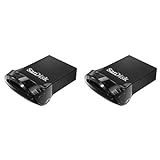 SanDisk Ultra Fit USB 3.2 Flash-Laufwerk 64 GB (Für Laptops, Spielkonsolen und Auto-Audiosysteme, Plug-and-Stay, 130 MB/s Lesen, RescuePRO Deluxe Software) (Packung mit 2)
