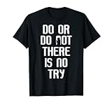 Star Wars Yoda There Is No Try Silhouette Text T-S