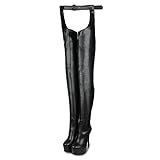 Only maker Chap Boots Plateau Stiletto Overknees Stiefel Sexy Damen High Heels Hohe Schuhe Schwarz PU 46 EU