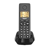 Gigaset Pure 120 - Schnurloses Telefon mit Anrufschutz und ECO DECT - beleuchtetes Display - Hörgerätekompatibel, anthrazit schw