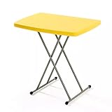 zxhrybh Klapptisch, Campingtisch Klappbar, Tragbare und Höhenverstellbare Camping Tisch, für Tabletts, Laptop, Nähen, Kleine Räume (Color : Yellow)