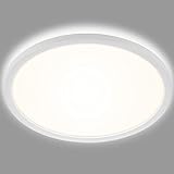 BRILONER Leuchten – LED Bad Deckenleuchte mit Backlight, IP44 LED Badezimmerlampe, ultraflach, neutralweißes Licht, Weiß, 420x35 mm (DxH), 3643-416