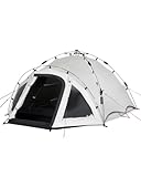 qeedo Quick Oak Dark Series Campingzelt mit abgedunkelter Schlafkabine, nachtschwarz - Sekundenzelt mit Quick-Up-System stabil & wasserdicht, ideal für Camping & Festival, Komfort-Zelt für 3