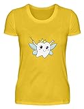Karneval Kostüm Zahnfee Fasching lustige Zahnarzthelferin T-Shirt Zahnfee - Damenshirt -XXL-Leuchtgelb