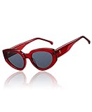 DUCO Retro Cat Eye Polarisierte Sonnenbrille für Damen Herren UV400 Schutz Sonnenbrille Acetat Rahmen Vintage Shades DC1103 (Weinrot)