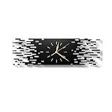 LANMOU Wanduhr Ohne Tickgeräusche, Wand Uhr Wohnzimmer Uhr Wand Modern, 50x15 cm Wanduhr Schwarz Modern Lautlos aus Acryl, Wanddek