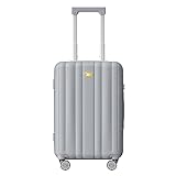 MGOB Koffer Handgepäck Trolley Polycarbonat Hartschalen Reisekoffer mit TSA-Schloss (Silber, M)