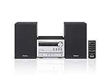 Panasonic DAB+ SC-PM250BEGS I 20-W-Digitalverstärker, CD-Player, UKW-Radio und DAB+-USB-Anschluss — automatische Abschaltfunktion — Vintage-Design — französische V