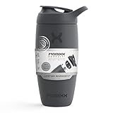 Promixx Shaker Bottle – Premium Protein Shaker Flasche für Supplement Shakes – Easy Clean, Edelstahlbecher (550 ml, Graphitgrau)