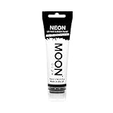 Moon Glow Supersize Neon UV-Gesichts- und Körperfarbe, mit Schwammapplikator (Weiß, 75 ml (1er-Pack))