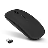 Ladebare, leise kabellose Maus – tragbare USB – schlanke schwarze kabellose Maus für Laptop, Mac, PC – schnurlose Computermäuse mit 3 einstellbaren DPI