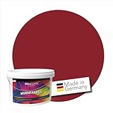 WALLCOVER Colors Wandfarbe Rot 2.5 L für Innen Wandfarbe Skandinavisch Schwedenrot Dunkelrot Matt Profi Innenwandfarbe in Premium Q