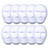 meioro DIY Weißes Papier Maske Zellstoff Blank Handgemalte Maske Persönlichkeit Kreative Freie Design Maske(10 Stück,Männer)