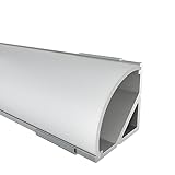 Alumino | LED Aluminiumprofil Eloxiert | 200 cm | Eckprofil | Opale Abdeckung | für 12 mm LED-Streifen | W